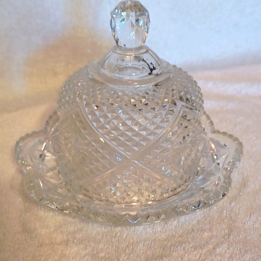 Butter dish round butter storage dish vintage avon